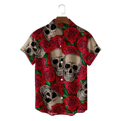 Summer Casual 3D Skull Men's Hawaiian Shirt