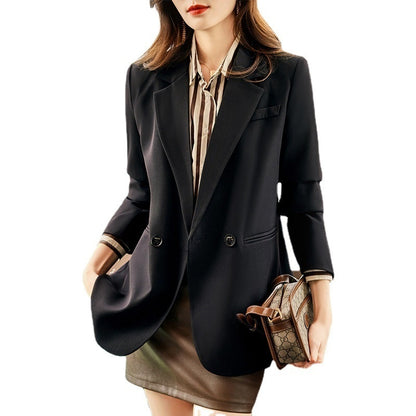 Black Quilted Suit Jacket Women's Business Wear Popular Internet Celebrity Suit