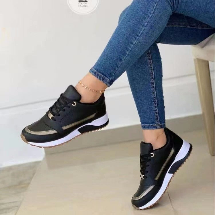 Casual Lace-up Flat Shoes Women