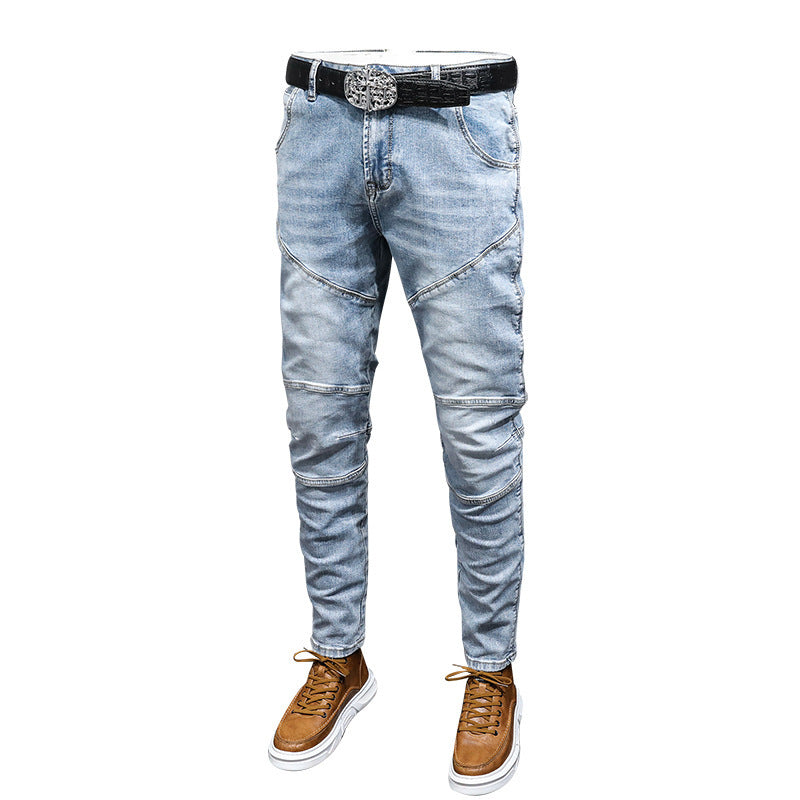 Patchwork Casual Light Blue Jeans