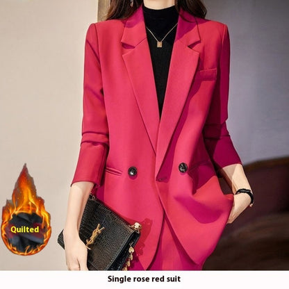 Black Quilted Suit Jacket Women's Business Wear Popular Internet Celebrity Suit