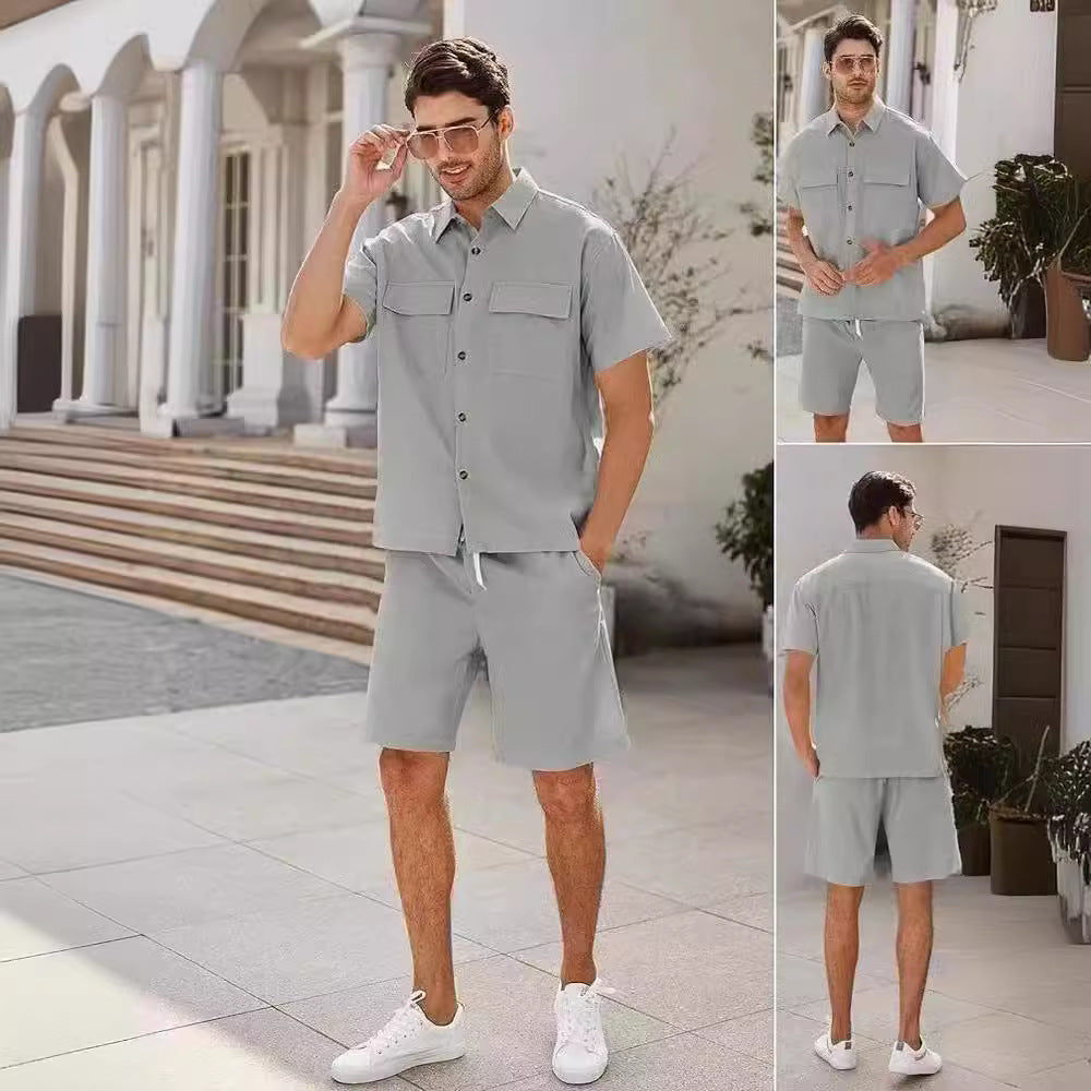 Sports And Leisure Suit Men's Fashion Trendy Shorts Short Sleeve Suit