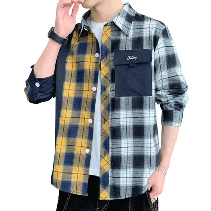 Hong Kong Style Workwear Shirt Men's Long Sleeve Casual