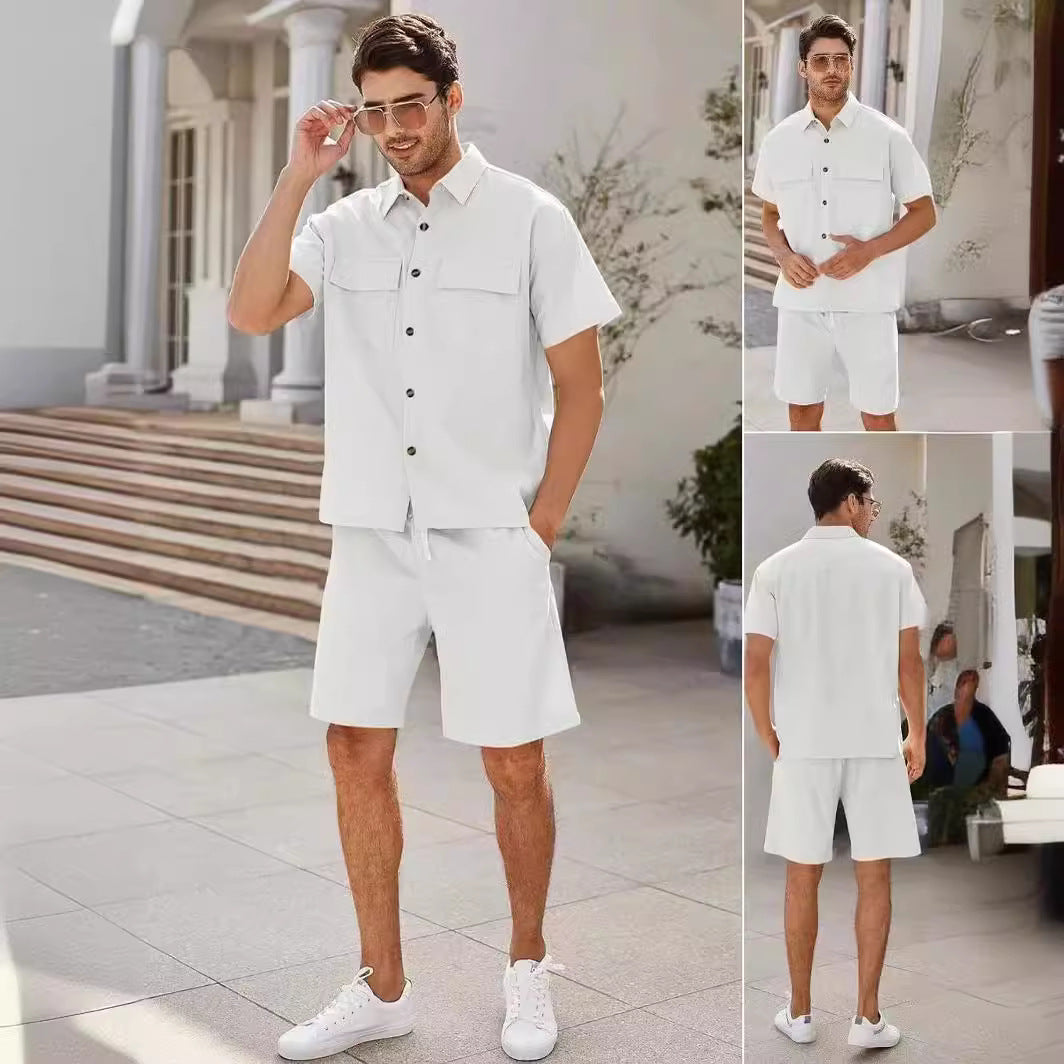 Sports And Leisure Suit Men's Fashion Trendy Shorts Short Sleeve Suit