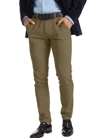 Men's Micro-elastic Straight-leg Trousers