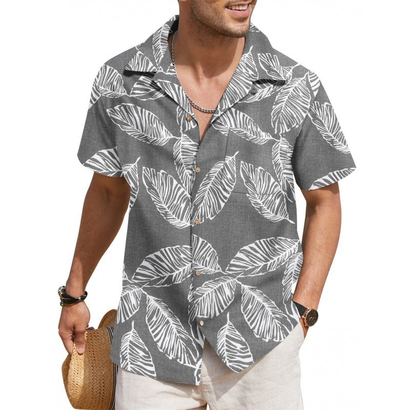 Men's Summer Printed Short-sleeved Shirt