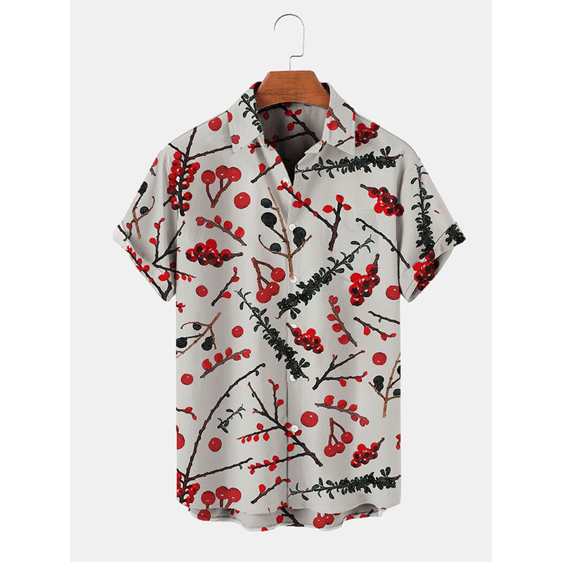 European Size 3D Christmas Printed Shirt Men