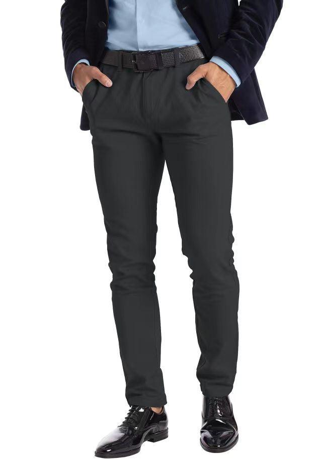 Men's Micro-elastic Straight-leg Trousers