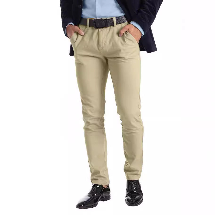 Men's Micro-elastic Straight-leg Trousers