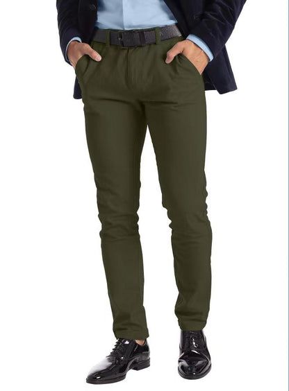 Men's Micro-elastic Straight-leg Trousers