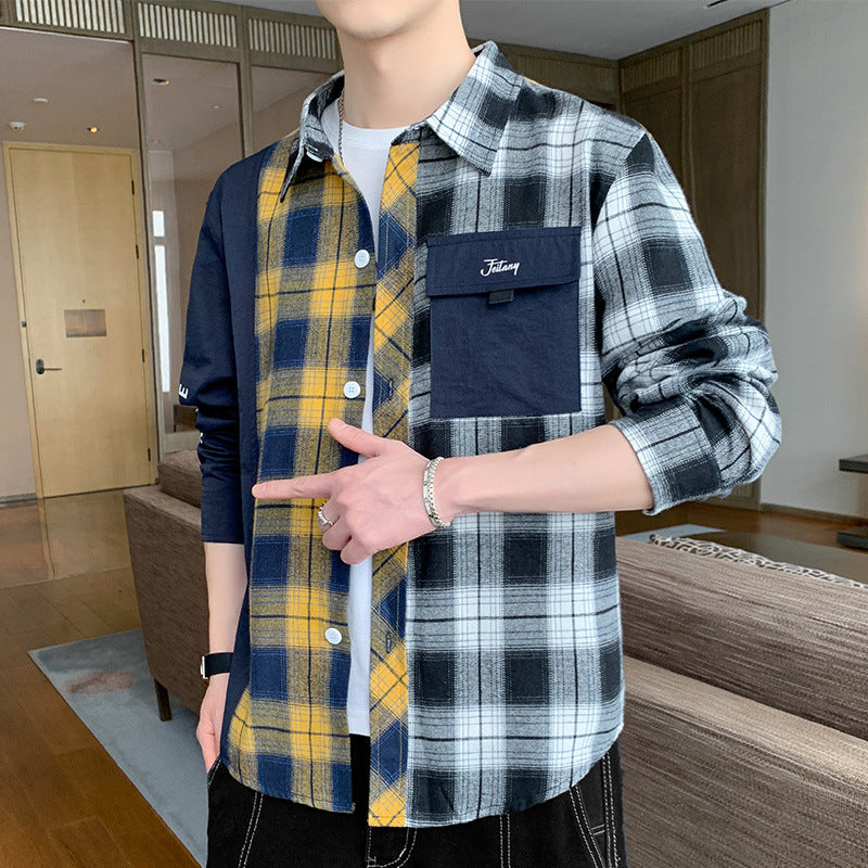 Hong Kong Style Workwear Shirt Men's Long Sleeve Casual