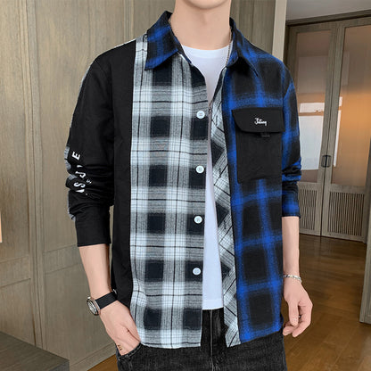 Hong Kong Style Workwear Shirt Men's Long Sleeve Casual