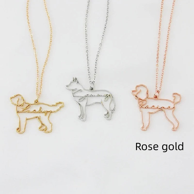 Customized Pet Shape Name Pendant Stainless Steel Necklaces For Women Personalized Cat Necklace Animal Memorial For Pet Lover