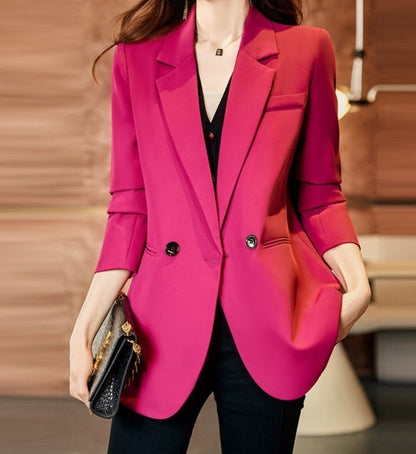 Black Quilted Suit Jacket Women's Business Wear Popular Internet Celebrity Suit