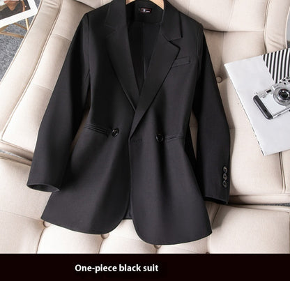 Black Quilted Suit Jacket Women's Business Wear Popular Internet Celebrity Suit