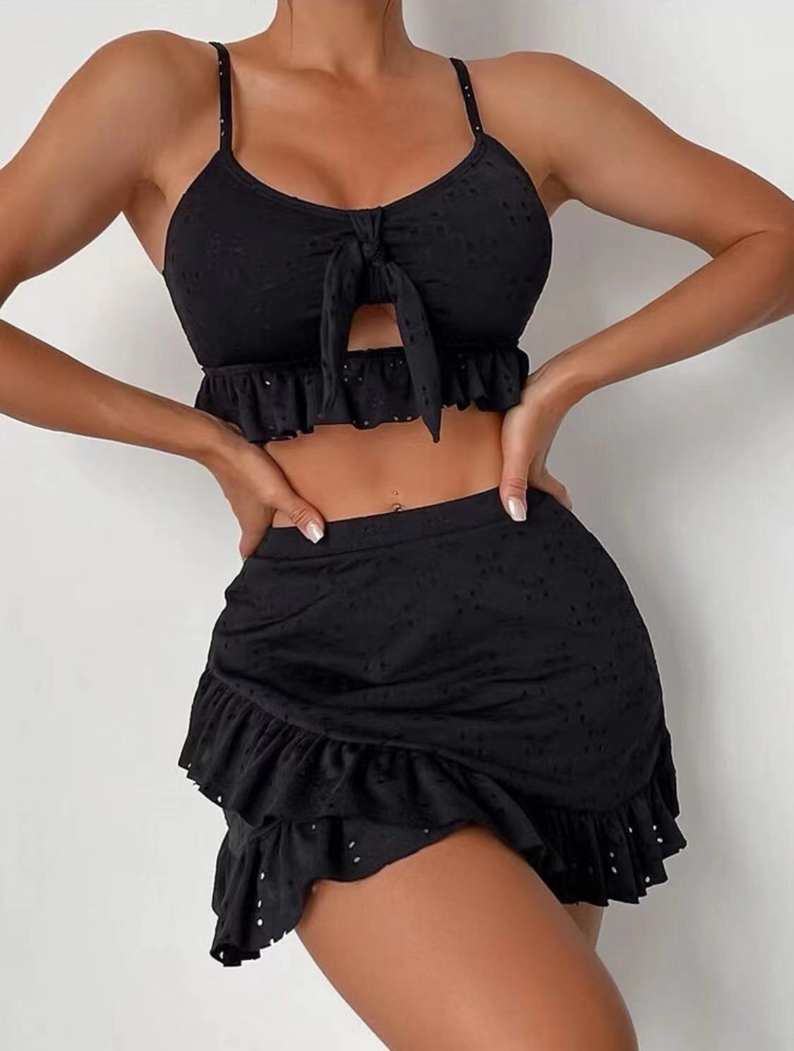 Skirt Fashion Ruffle Design Swimsuit Set Summer Womens Clothing